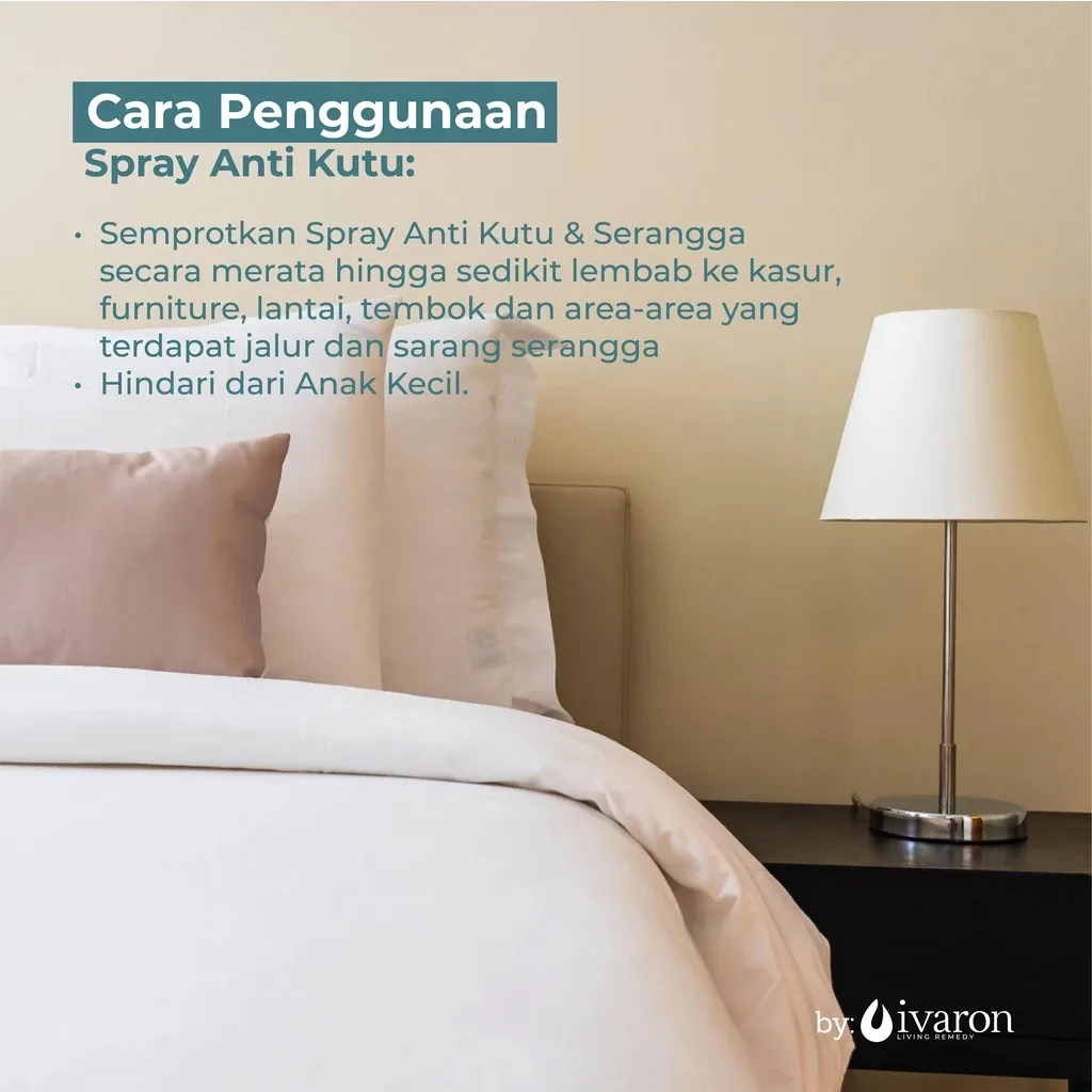 IVARON Paket 6 Bed Linen Spray & Anti Kutu Spray Pembasmi Kutu Kasur Aromatherapy Relaksasi Sleeping