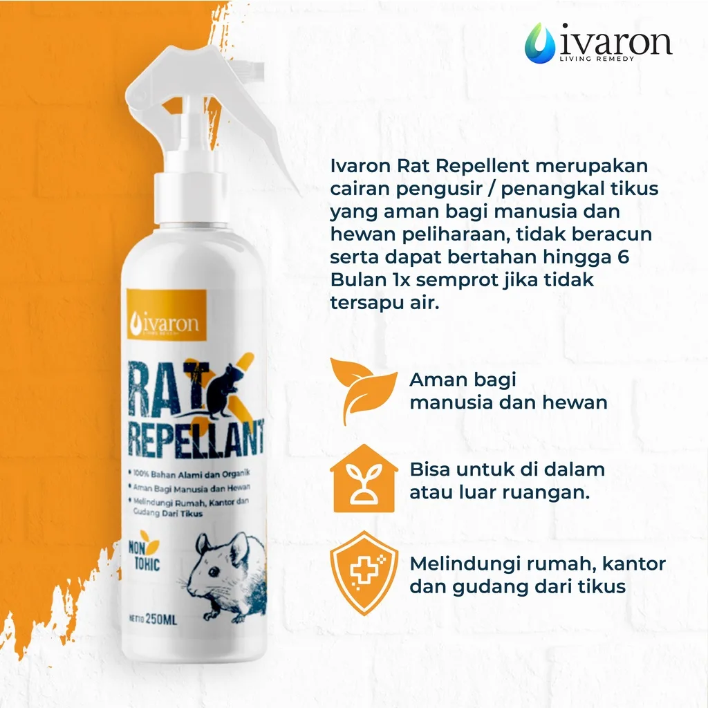 IVARON Rat Repellent Spray Cairan Pengusir Tikus 250ml Racun Tikus Pembasmi Hama