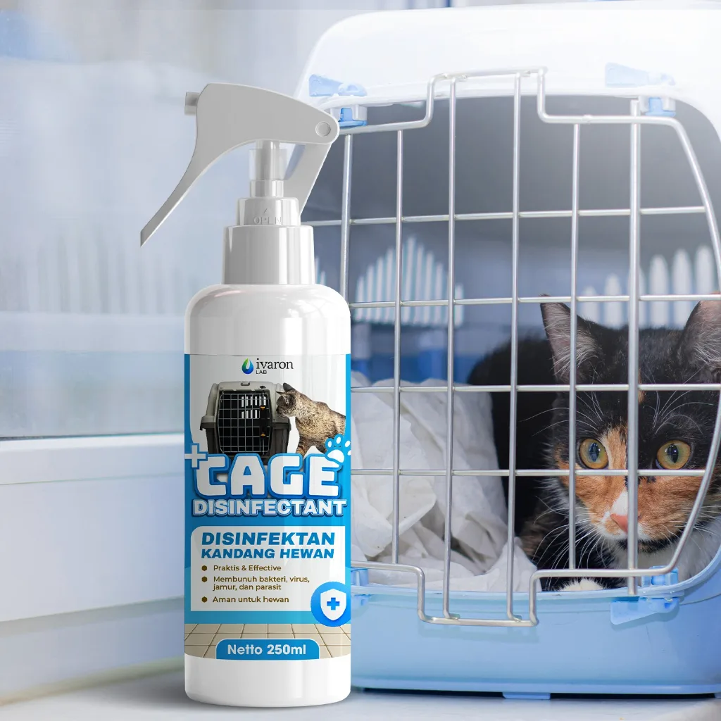 IVARON Disinfektan Kandang Kucing Anjing Penghilang Bau Kotoran Kucing Pet Cage Odor Remover Spray