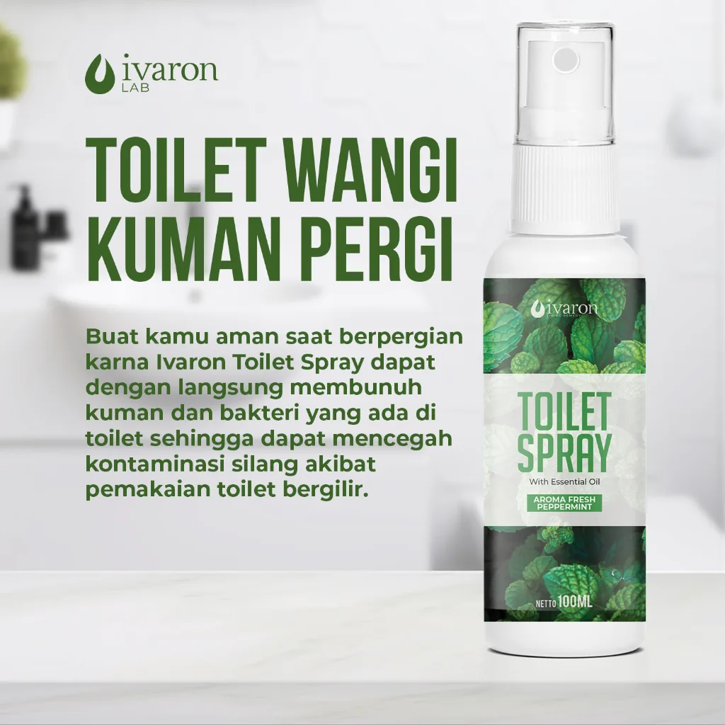 IVARON Toilet Spray Peppermint Penghilang Bau Toilet Kamar Mandi Anti Bakteri Wangi Segar 100ml