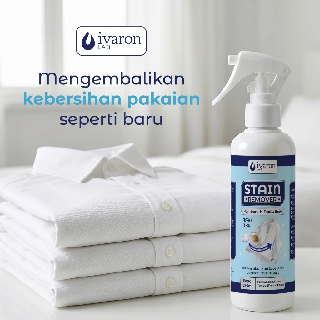 IVARON Stain Remover Pembersih Noda Baju Cair Penghilang Noda Minyak Membandel Pakaian Serbaguna