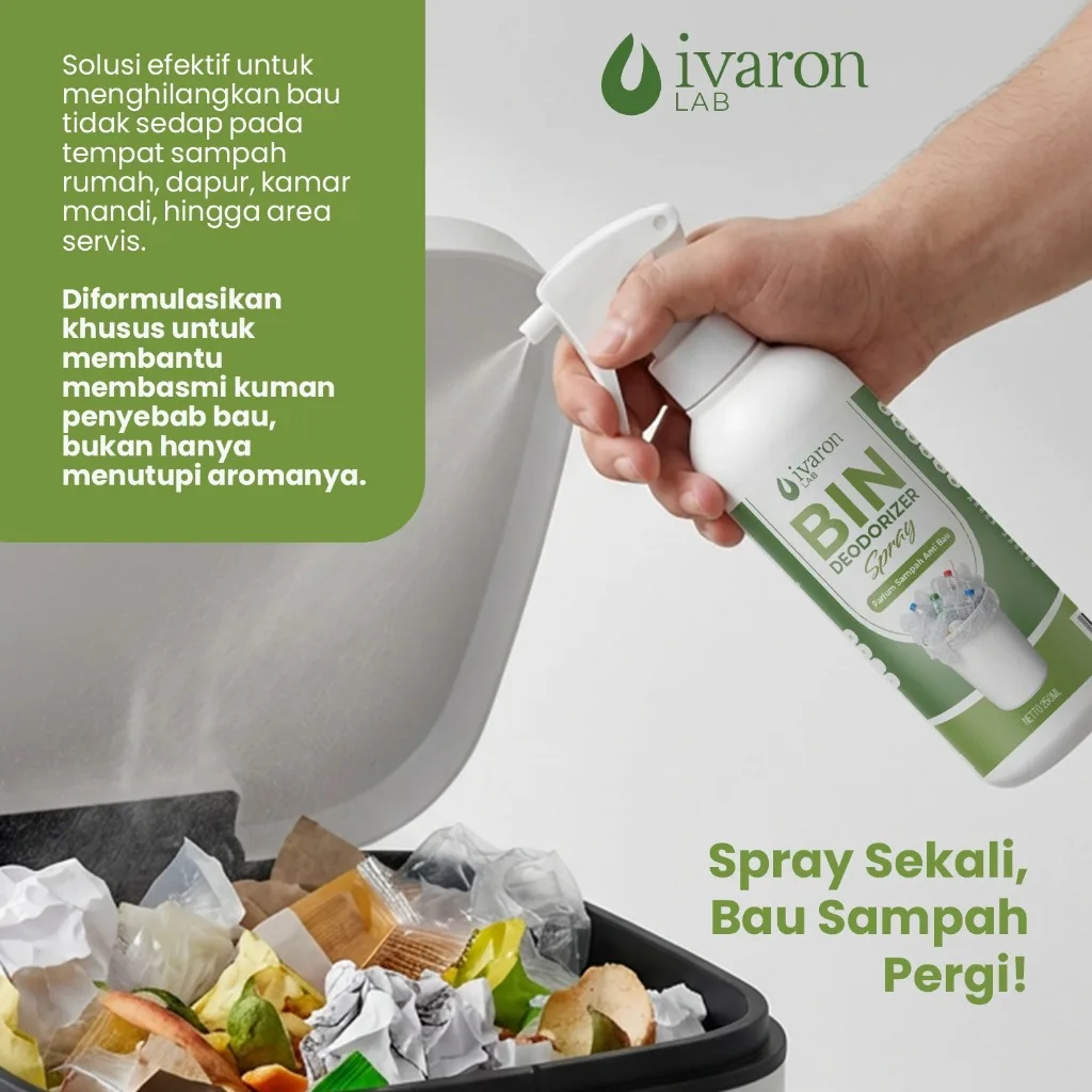 IVARON Parfume Sampah Bin Spray Anti Bau 250ml Bin Deodorizer Spray Parfum Penghilang Bau Tempat Sampah Dapur