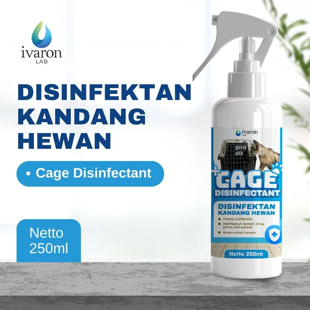 IVARON Disinfektan Kandang Kucing Anjing Penghilang Bau Kotoran Kucing Pet Cage Odor Remover Spray