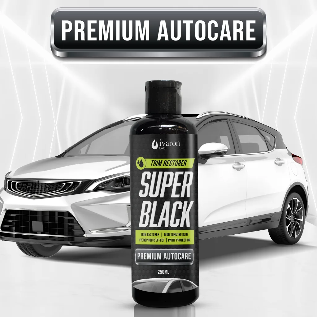 IVARON Paket Penghitam Body Motor Botol 250ml + Refill 250ml Pengkilap Body Kasar Super Black