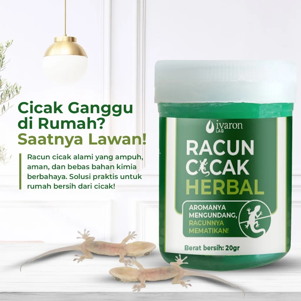 IVARON Racun Cicak Obat Racak Alat Pembasmi Pengusir Herbal Original Obt anti Lizago