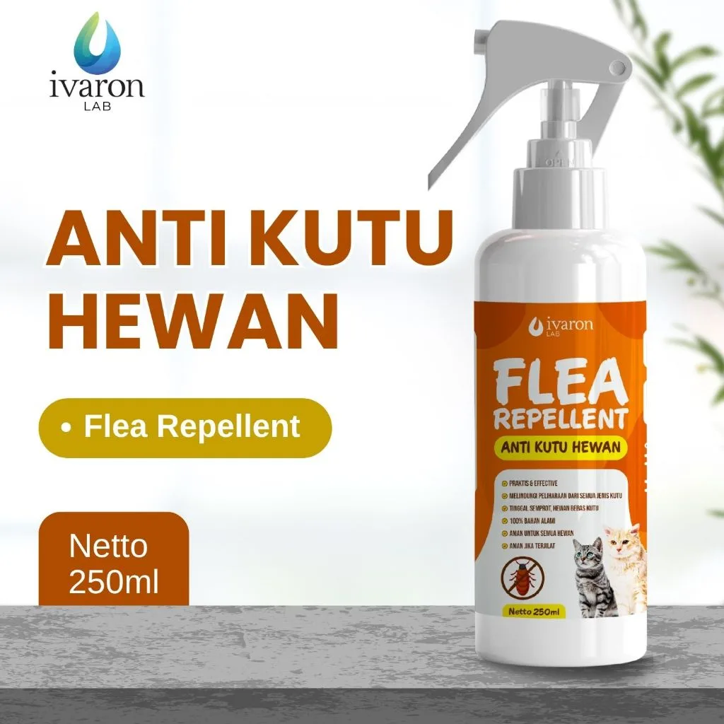 IVARON Obat Kutu Kucing dan Anjing Anti Kutu Hewan Flea Repellent - Perlindungan Extra Untuk Hewan Peliharaan