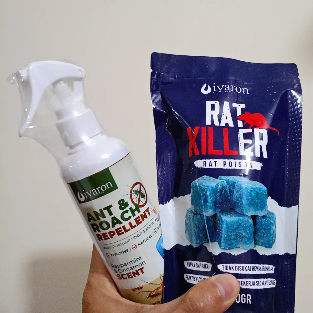 IVARON Paket Rat Killer Racun Tikus Mati Kering & Pembasmi Semut Serangga Kecoa