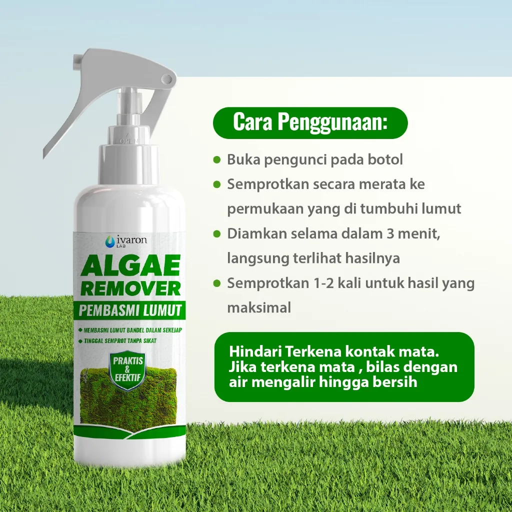 IVARON Pembersih Lumut Semen Obat Penghilang Paving Anti Mold Algae Pembasmi Kamar Mandi