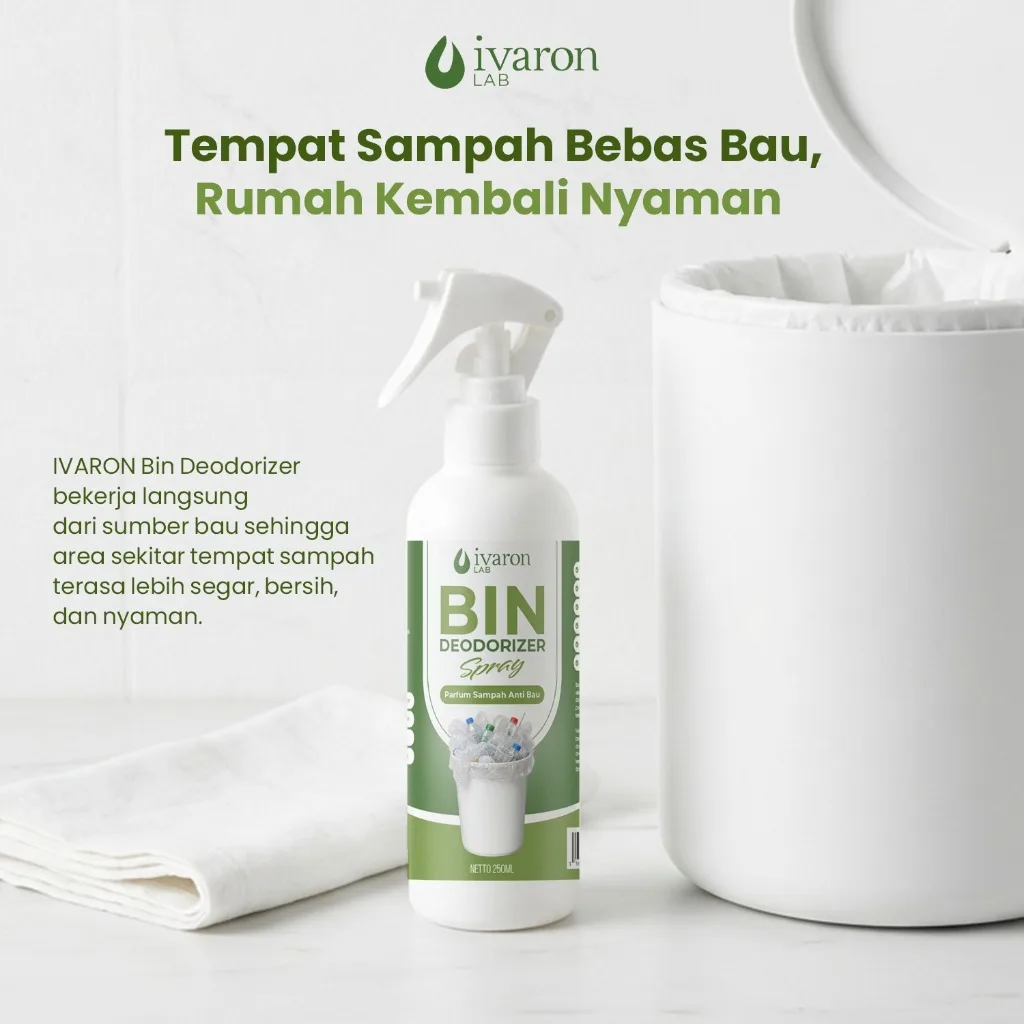 IVARON Parfume Sampah Bin Spray Anti Bau 250ml Bin Deodorizer Spray Parfum Penghilang Bau Tempat Sampah Dapur