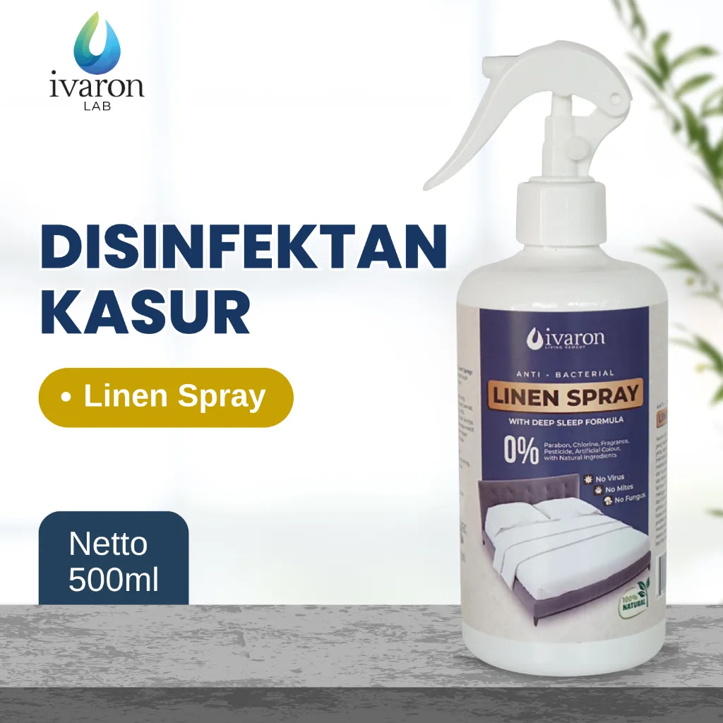 IVARON Linen Spray Kasur Disinfektan Anti Kutu dan Tungau Parfum Kasur Aromatheraphy Essential Oil