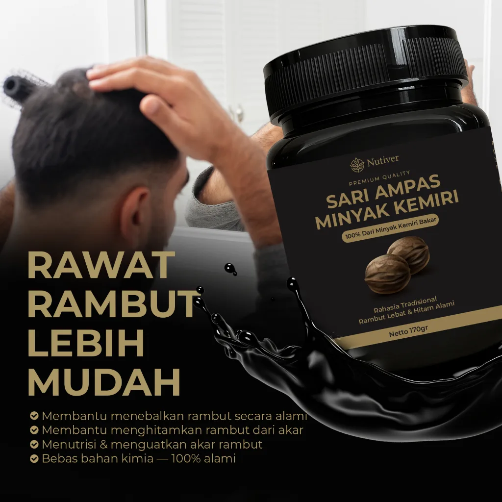 IVARON Ampas Minyak Kemiri Bakar Untuk Rambut Asli100%