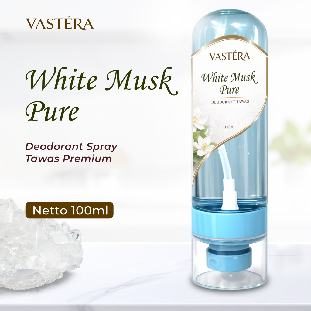 VASTERA Deodorant Spray Tawas Vanilla Cashmere 100ml Penghilang Bau Ketiak & Kaki Tahan Lama Premium