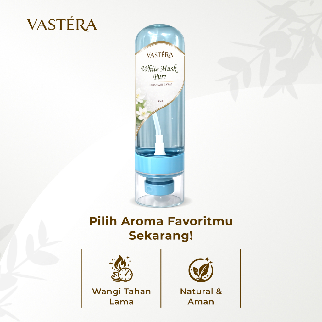 VASTERA Deodorant Spray Tawas Vanilla Cashmere 100ml Penghilang Bau Ketiak & Kaki Tahan Lama Premium