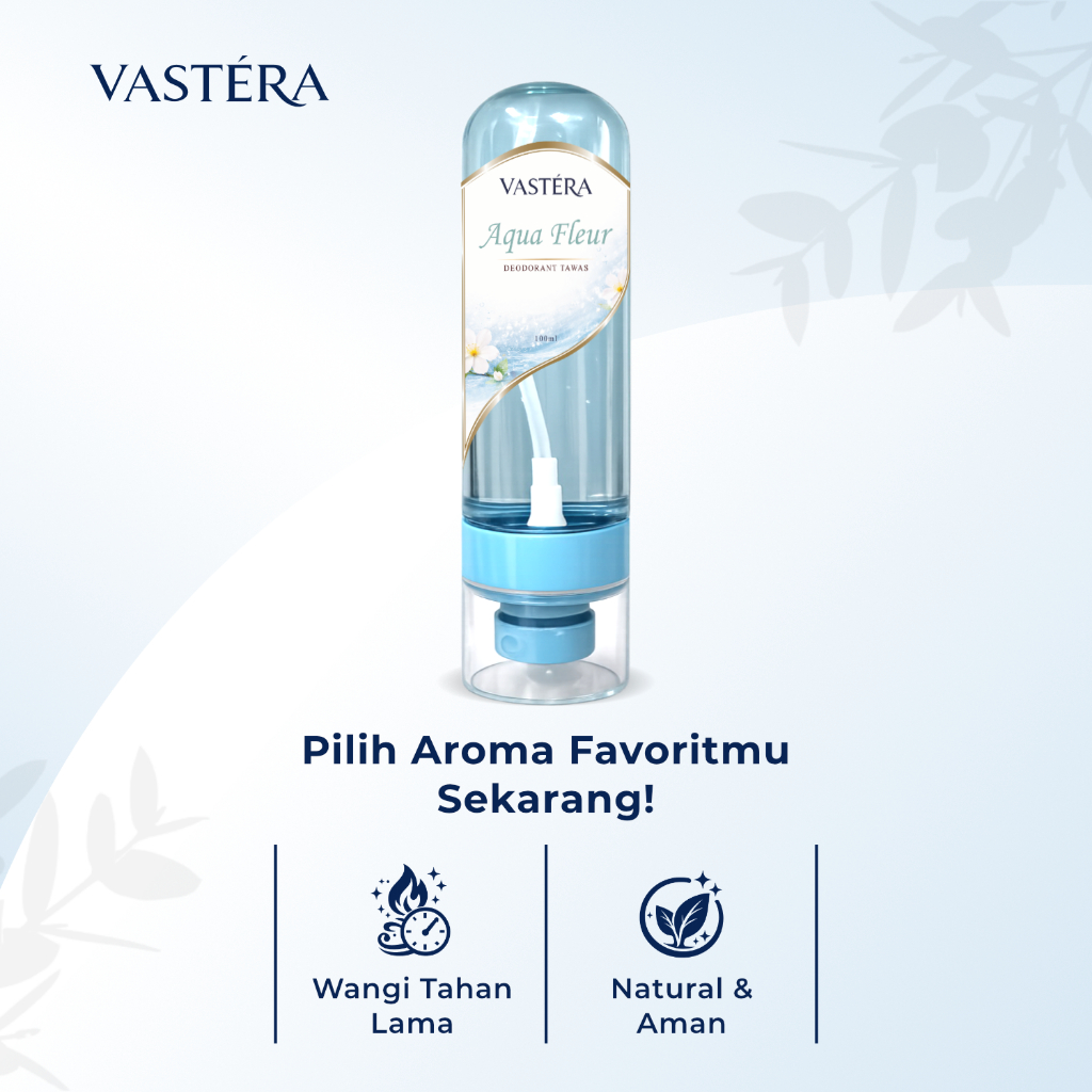 VASTERA Deodorant Spray Tawas Aqua Fleur 100ml Penghilang Bau Ketiak & Kaki Tahan Lama Premium