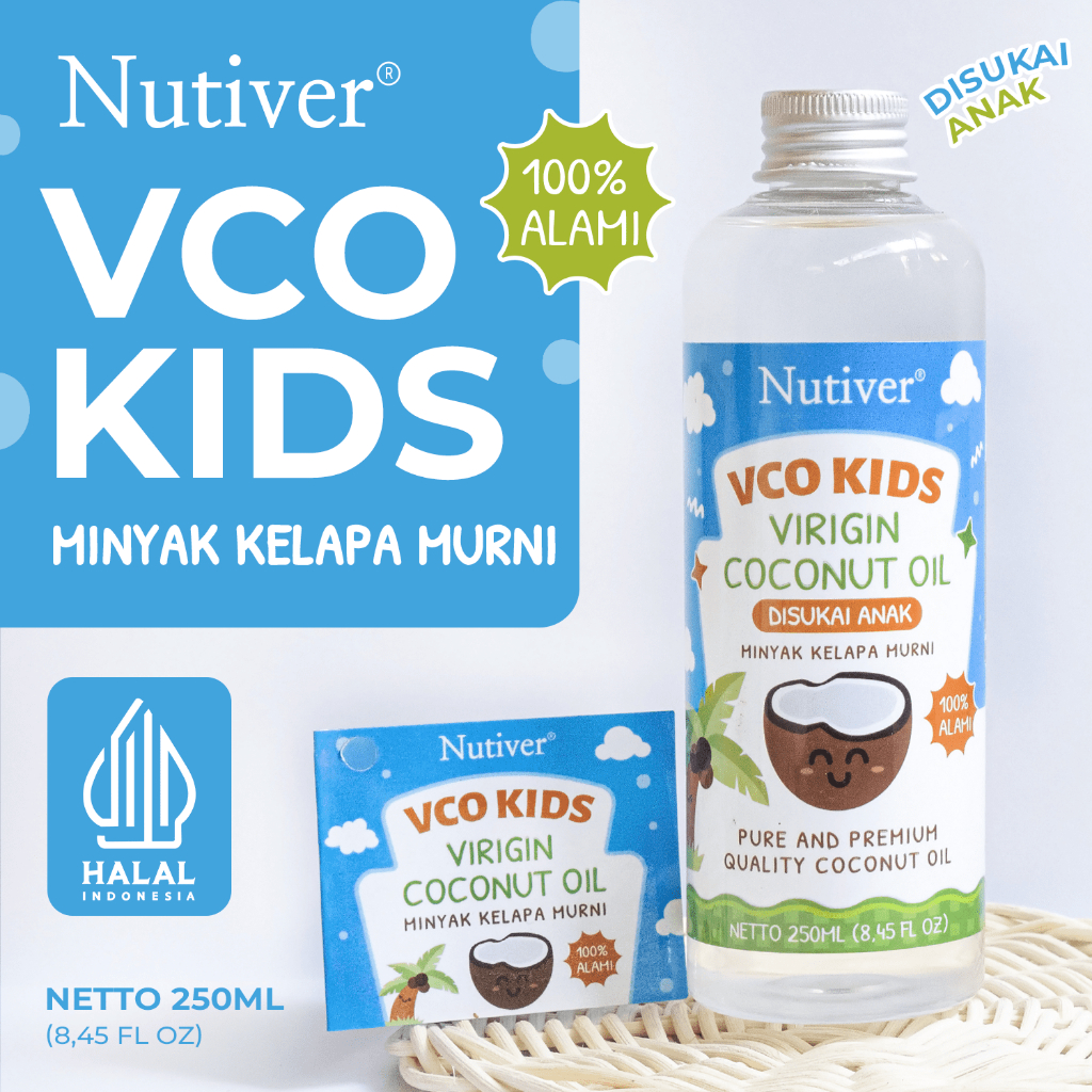 Nutiver VCO MPASI Anak 250ml - Extra Virgin Coconut Oil Cold Pressed untuk Pertumbuhan dan Kekebalan Tubuh