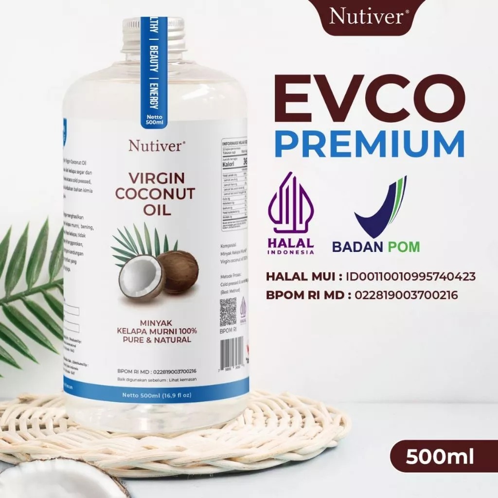 NUTIVER Paket Diet Detox Lengkap VCO 500ml + Cuka Apel Cider Vinegar 500ml + Stevia Tetes 10ml 3in1