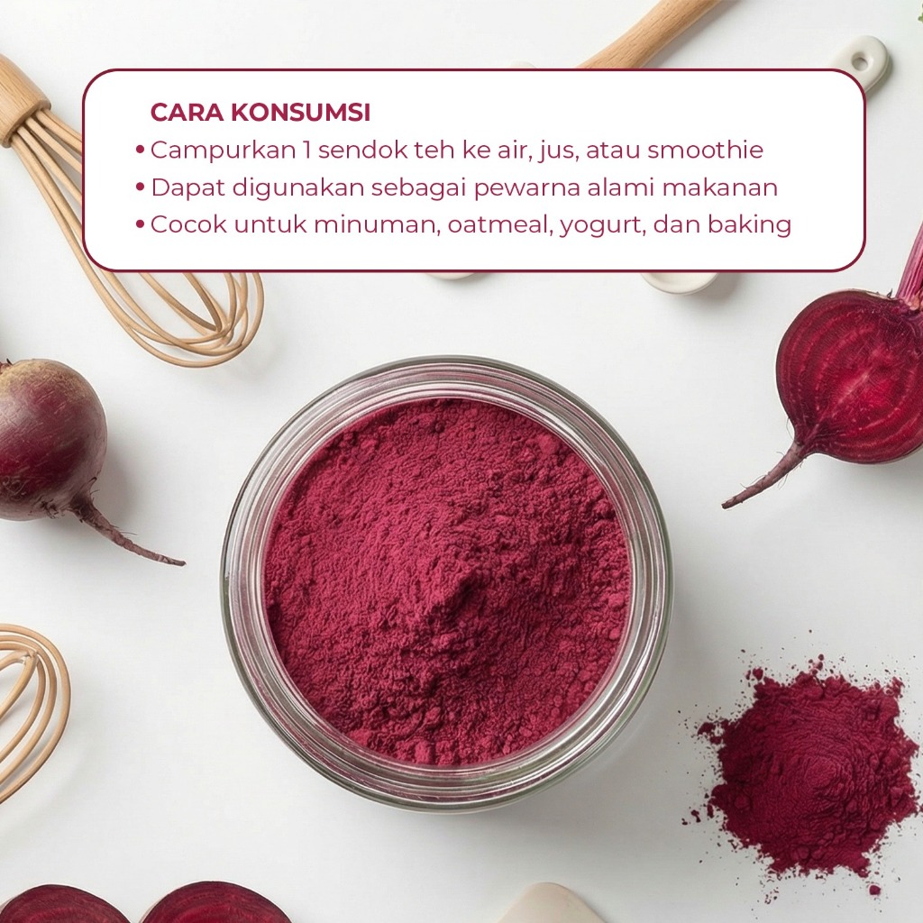 NUTIVER Beetroot Powder 65gr Bubuk Buah Bit Superfood Alami Beetroot Drink Sehat Detox Premium Grade
