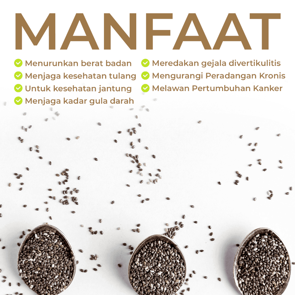 NUTIVER Chia Seed Organik 250gr Biji Chia Meksiko Superfood Kaya Serat & Omega 3