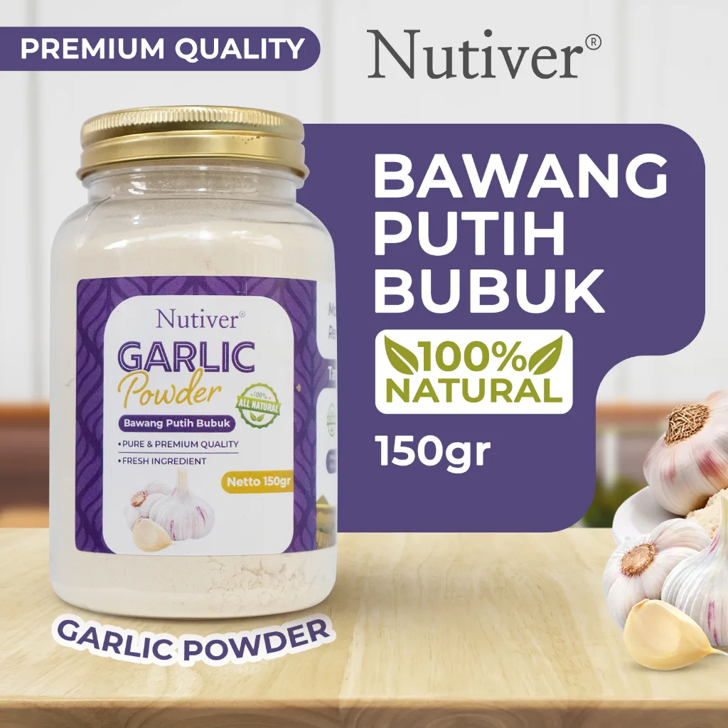 NUTIVER Bawang Putih Bubuk Garlic Powder Bumbu Masak Dapur Siap Pakai Untuk Masakan 150gr