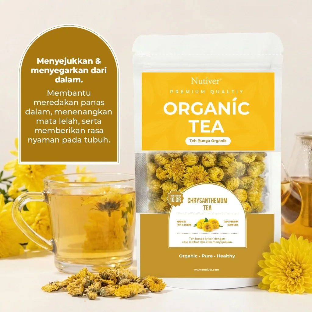 NUTIVER Teh Bunga Krisan Organik Organic Chrysanthemum Tea Herbal Menenangkan Tanpa Kafein 10gr