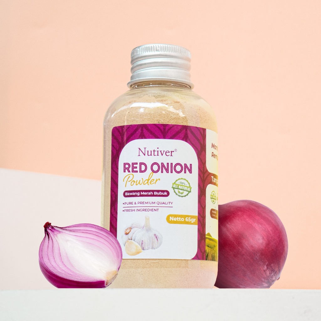 NUTIVER Bawang Merah Bubuk Red Onion Powder Bumbu Masak Dapur Siap Pakai Untuk Masakan 150gr