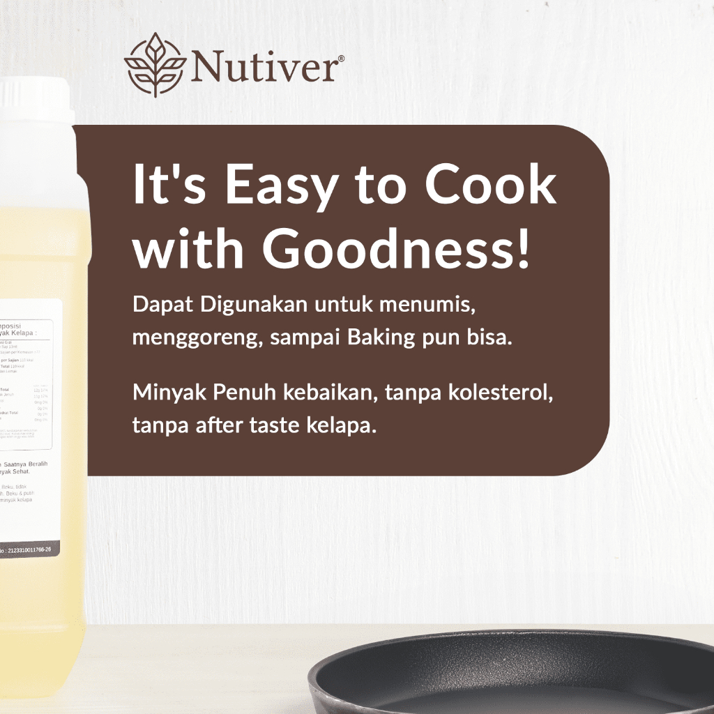 NUTIVER Minyak Goreng Kelapa 5 Liter Coconut Cooking Oil Sehat & Hemat untuk Memasak