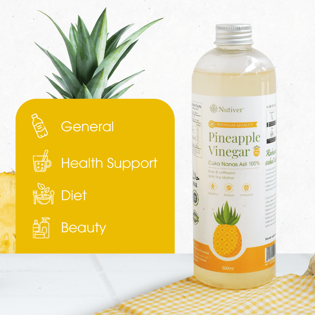 NUTIVER Cuka Nanas Fermentasi Alami Pineapple Vinegar untuk Kesehatan &  Diet 500ml