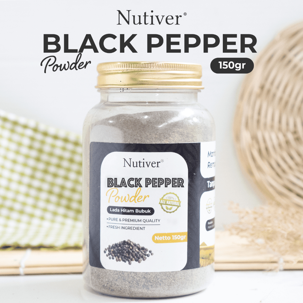 NUTIVER Lada Hitam Bubuk Bumbu Masak BlackPepper Powder Bumbu Dapur Original 150gr