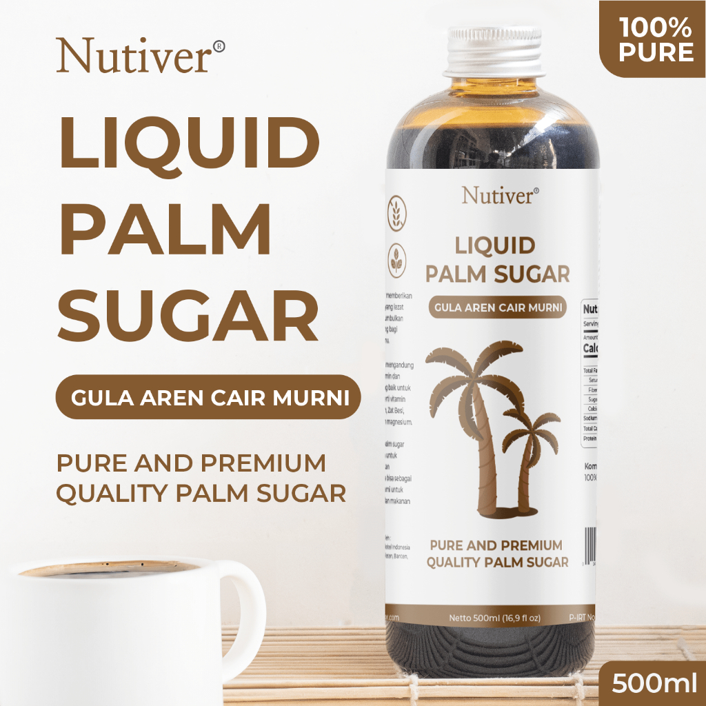 NUTIVER Gula Aren Cair Organik 500ml (720gr) Gula Aren Asli Brown Sugar Palm Sugar