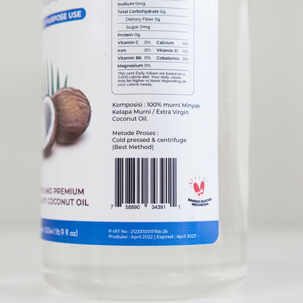 NUTIVER VCO Spray 100ml | Extra Virgin Coconut Oil Minyak Kelapa Cold Pressed