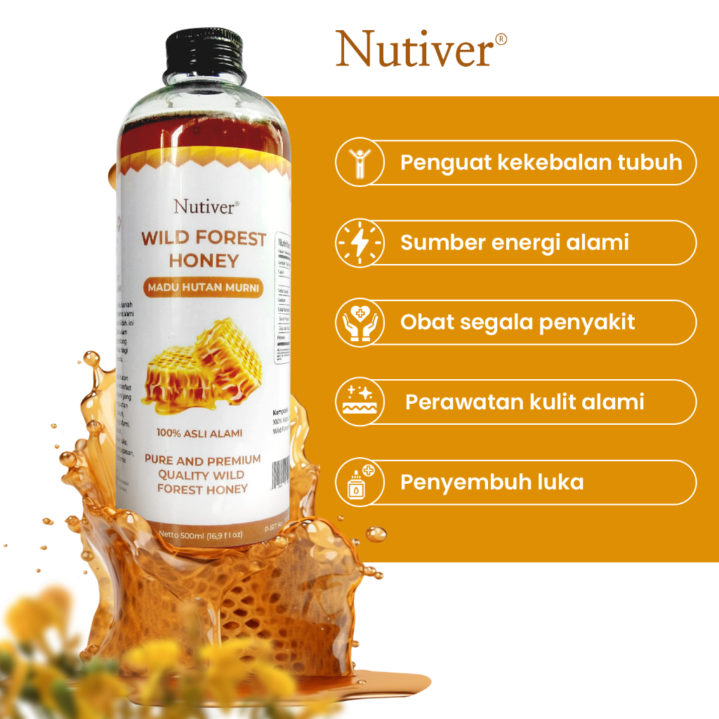Nutiver Madu Hutan Murni 500ml Madu Murni Alami Tanpa Campuran Asli Kalimantan Kaya Manfaat
