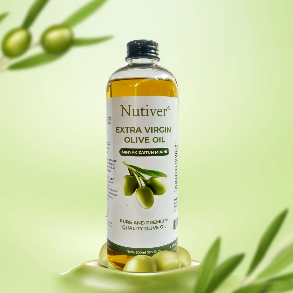 NUTIVER Minyak Zaitun Asli Extra Virgin Olive Oil Evoo Mpasi & Masakan Sehat 500ml Cold Pressed