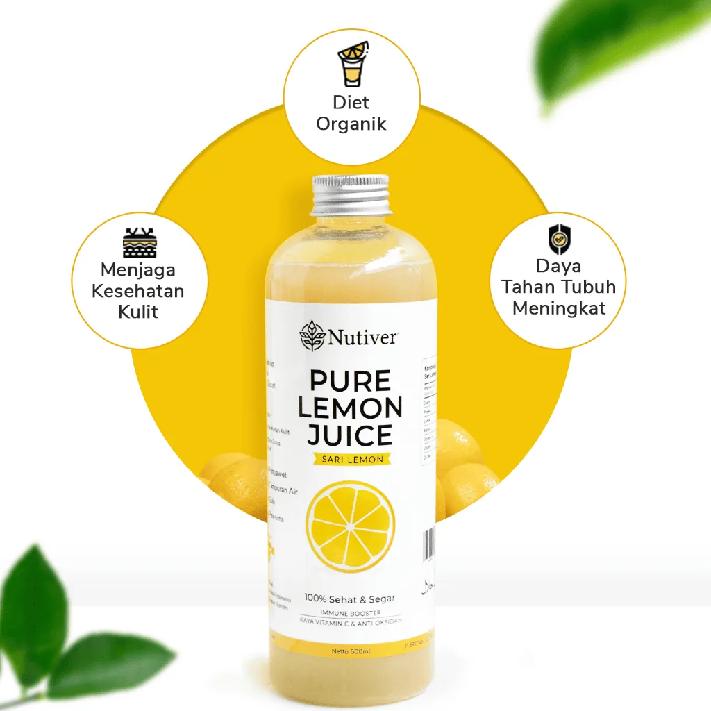 Nutiver Sari Lemon Murni Asli 100% Air Lemon Diet dan Detox Untuk Kesehatan 500ml