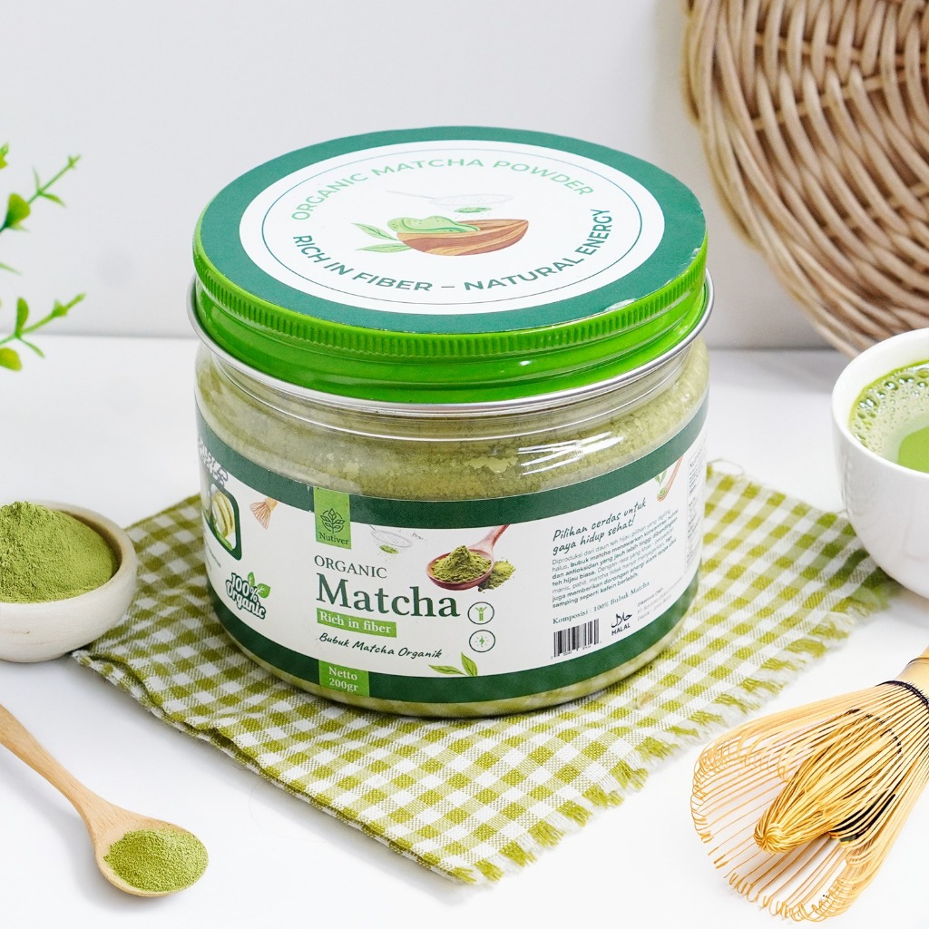 NUTIVER Pure Matcha Powder Premium Matcha Bubuk Matcha Organic & Original 200gr