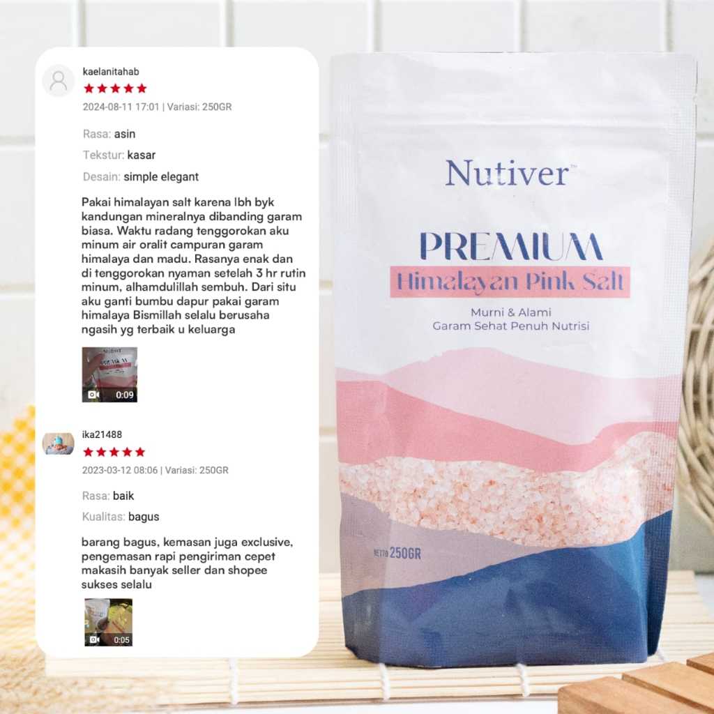 NUTIVER Garam Himalaya Original Himalayan Salt Premium 250gr Alami Tanpa MSG