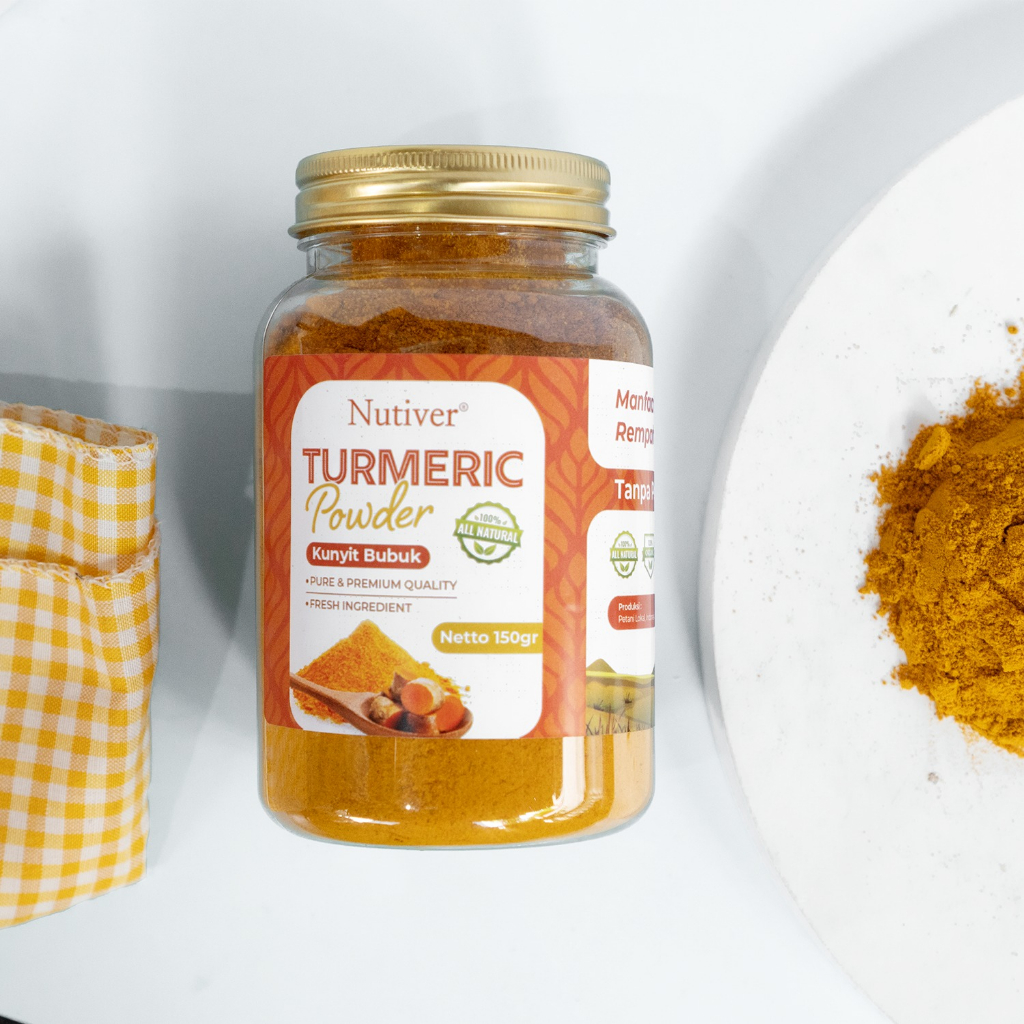 NUTIVER Kunyit Bubuk Murni Turmeric Powder Bumbu Rempah Alami Serbaguna 150gr