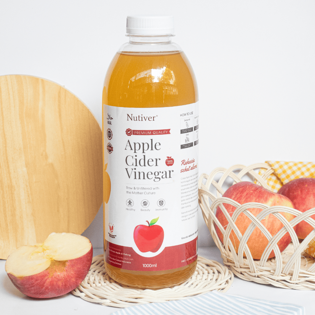 Nutiver Cuka Apel Organik With The Mother 1 Liter - Minuman Sehat untuk Diet