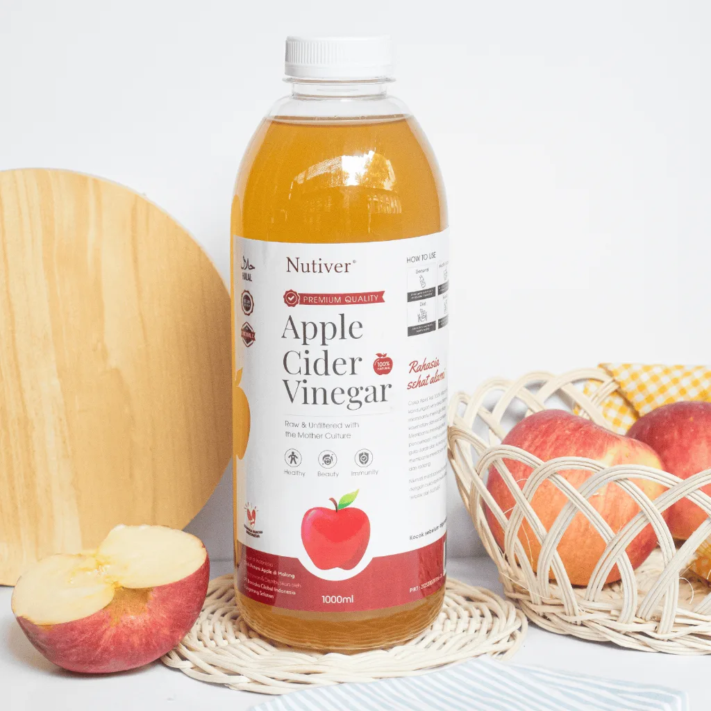 Nutiver Cuka Apel Organik With The Mother 1 Liter - Minuman Sehat untuk Diet