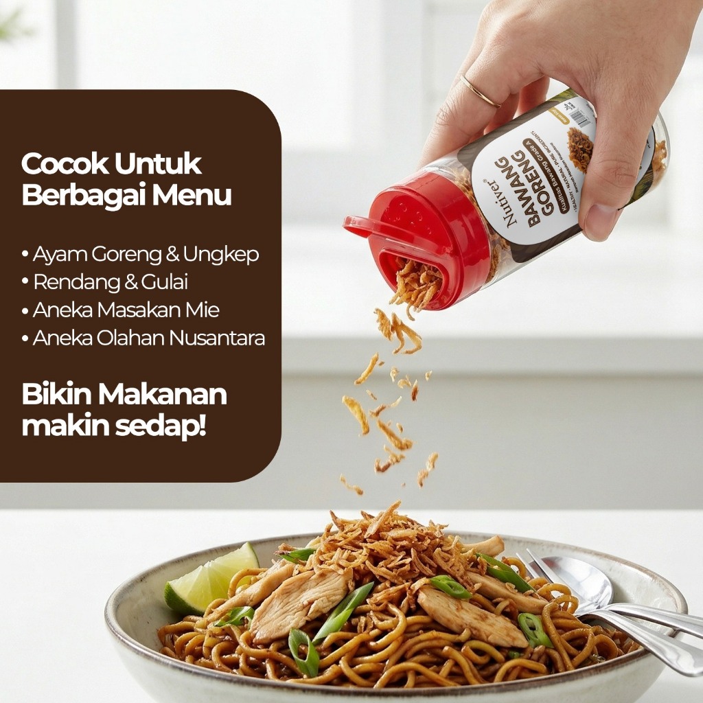 NUTIVER Bawang Goreng Grade A 50gr Renyah Gurih Premium Taburan Siap Saji Non MSG