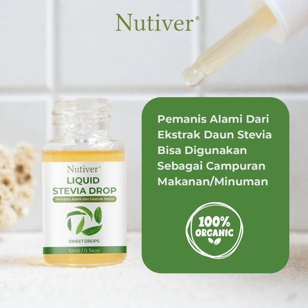 NUTIVER Paket Stevia Tetes Original 10ml + 5ml Gula Stevia Liquid Drop Pemanis Diet Keto