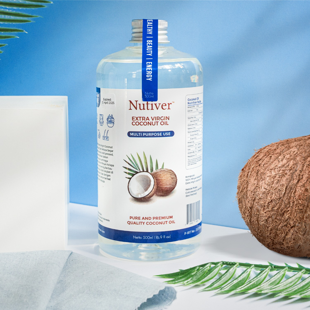 NUTIVER VCO Organik 500ml | Minyak Kelapa Murni Virgin Coconut Oil Cold Pressed