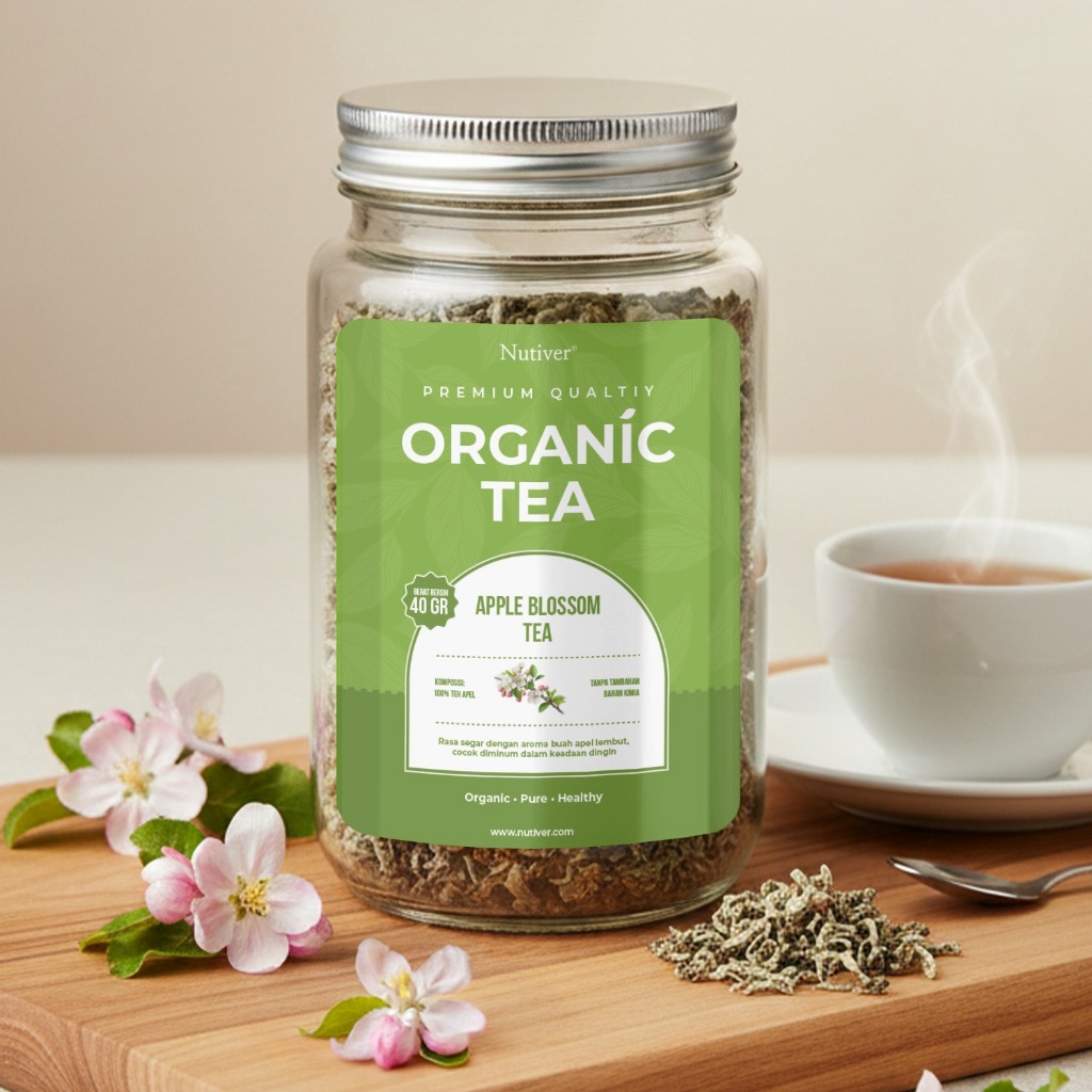 NUTIVER Teh Bunga Organik Aroma Apel Organic Tea Apple Blossom  Segar Herbal Relaxing Non Kafein 40g