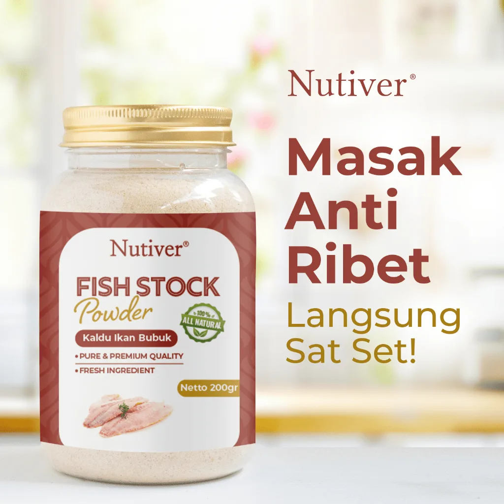 NUTIVER Kaldu Ikan Bubuk Non MSG Bumbu Dapur Sehat Powdered Fish Stock Non-Msg