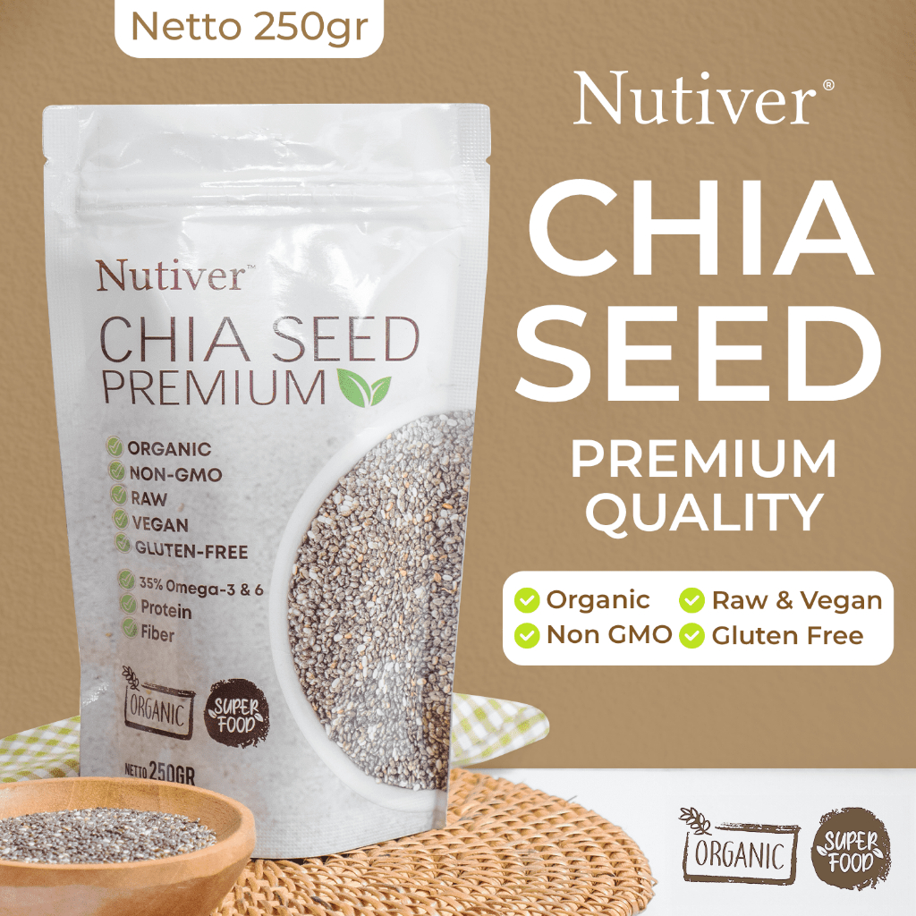 NUTIVER Chia Seed Organik 250gr Biji Chia Meksiko Superfood Kaya Serat & Omega 3