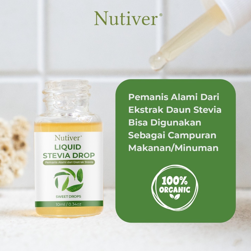 NUTIVER Paket Bundling Hemat Cocoa Powder 220gr + Liquid Stevia 10ml | 100% Pure Natural Cocoa | Sweet Drops