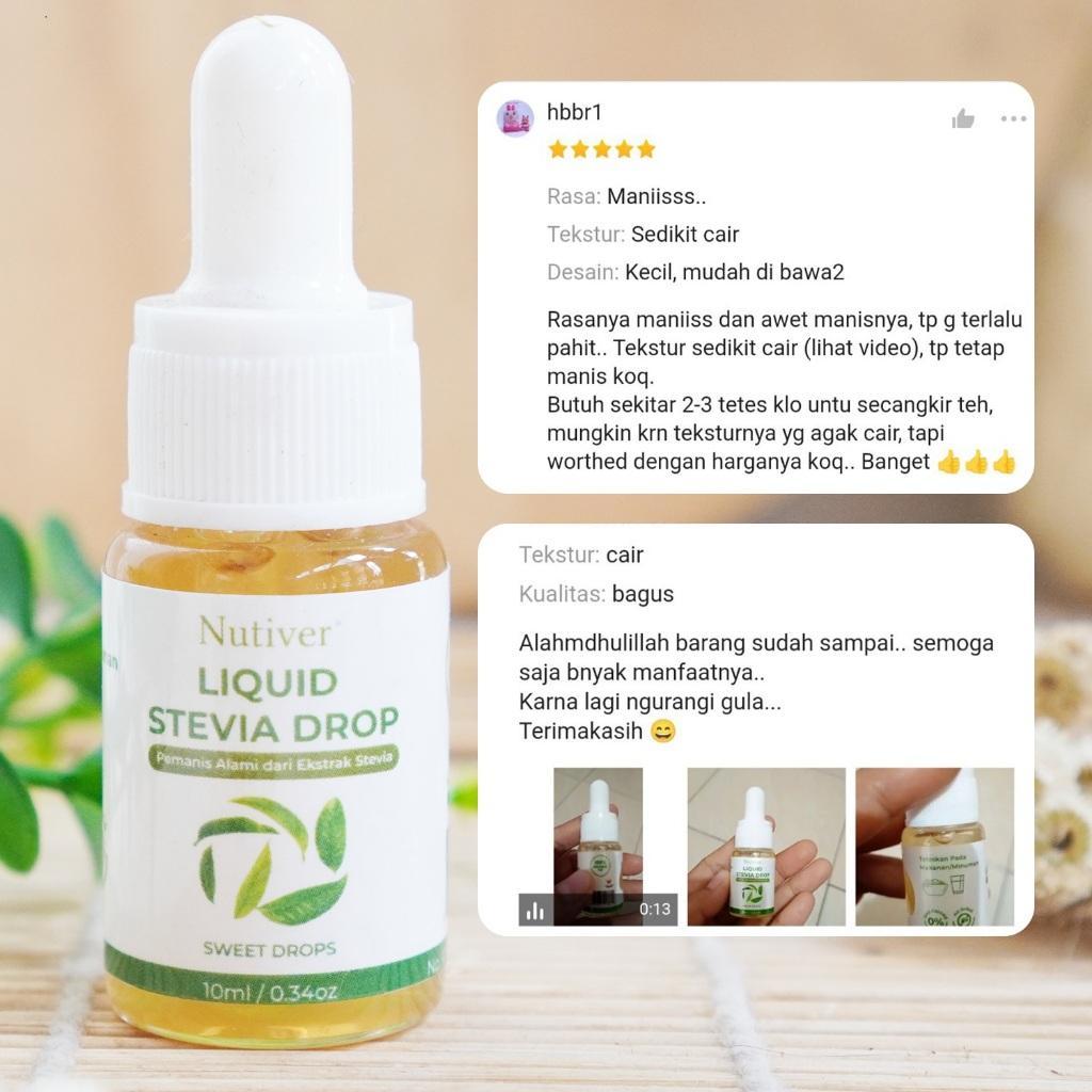 NUTIVER Paket Stevia Tetes Original 10ml + 5ml Gula Stevia Liquid Drop Pemanis Diet Keto