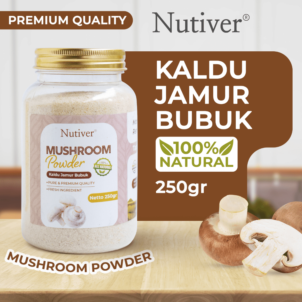 Nutiver Kaldu Jamur Bubuk Non-MSG - Bumbu Dapur Sehat Alami Gurih Praktis