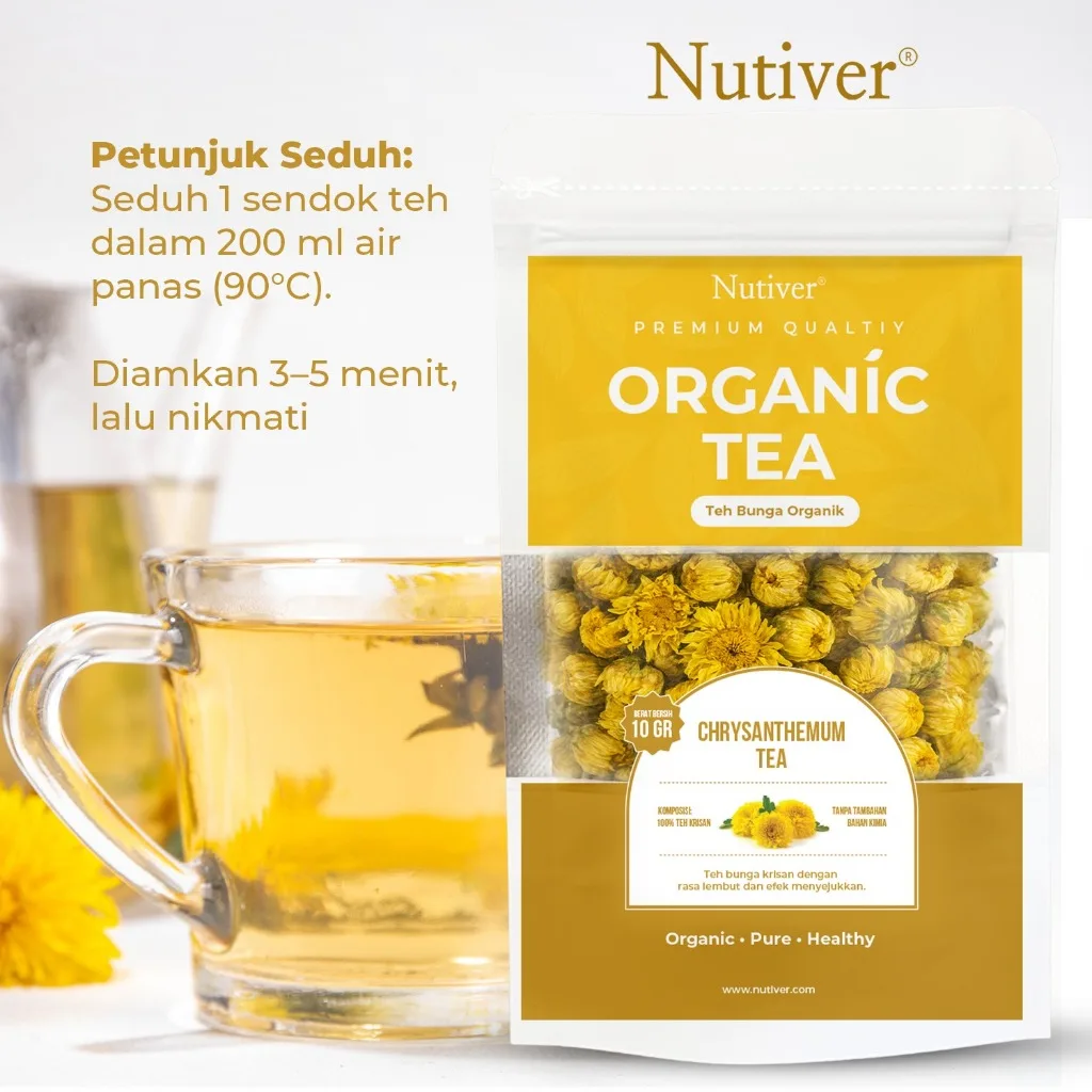 NUTIVER Teh Bunga Krisan Organik Organic Chrysanthemum Tea Herbal Menenangkan Tanpa Kafein 10gr