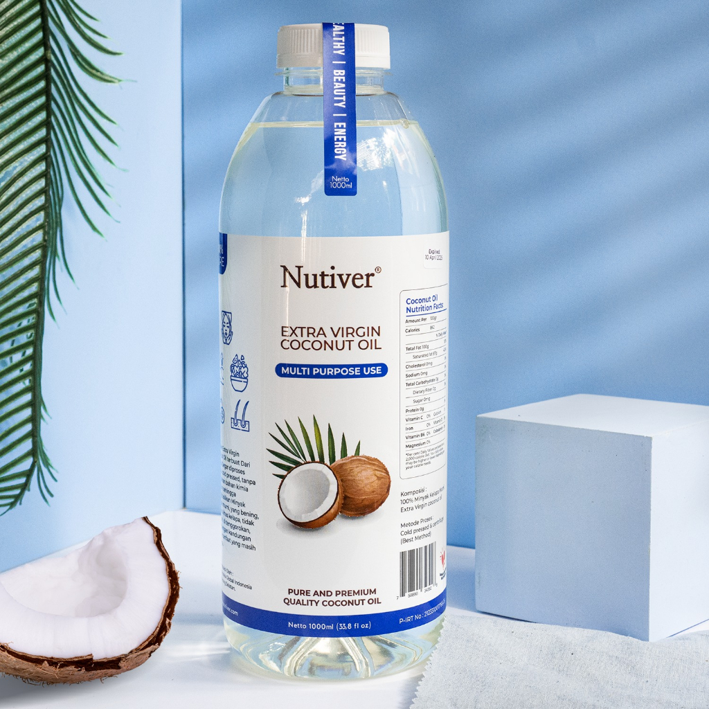 NUTIVER VCO 1 Liter Minyak Kelapa Murni Virgin Coconut Oil EVCO Cold Pressed