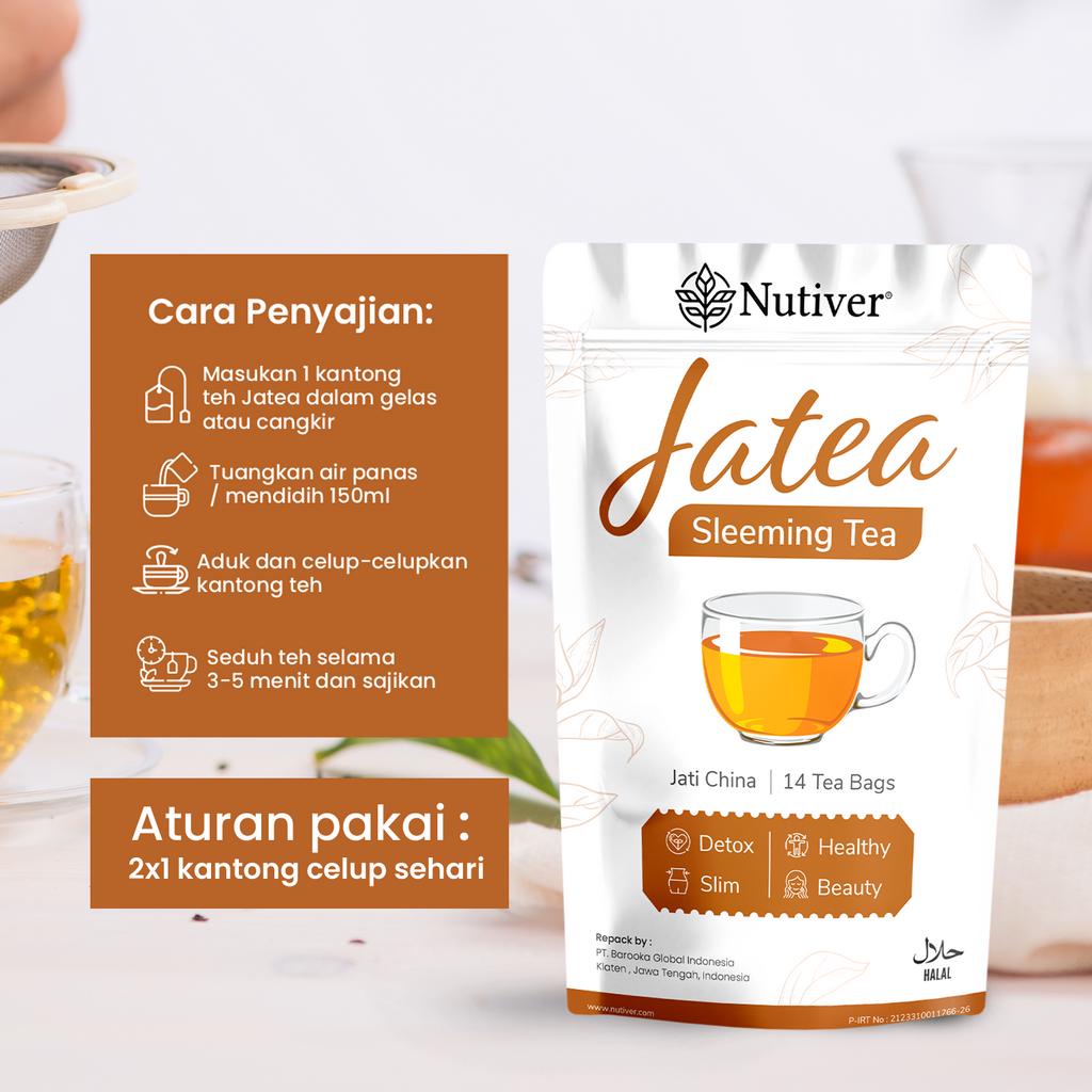 NUTIVER Teh Celup Daun Jati Cina Teh Pelangsing Slimming Tea Detox Alami Diet